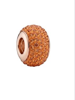 Orange Swarovski charm fits Pandora